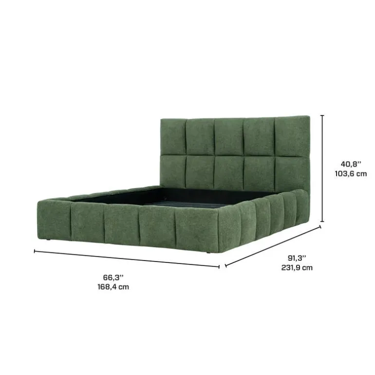 Marshmallow-Style Queen Bed (60") - Green