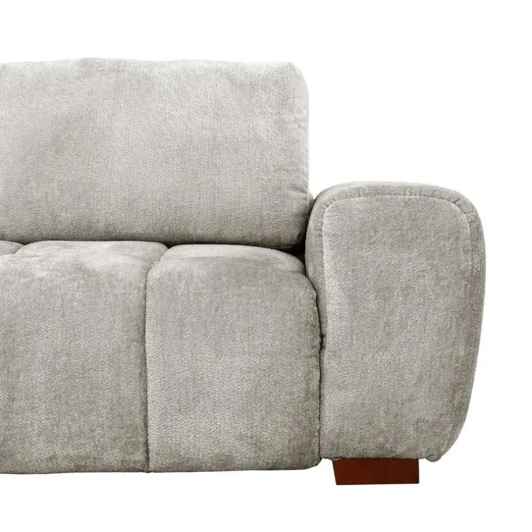 Marshmallow-Style Sectional with Left-Side Chaise - Grey