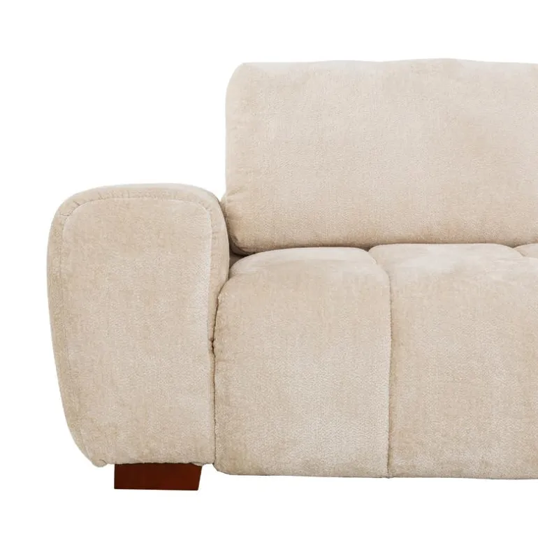 Marshmallow-Style Sectional with Right-Side Chaise - Cream