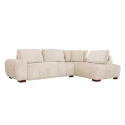 Marshmallow-Style Sectional with Right-Side Chaise - Cream