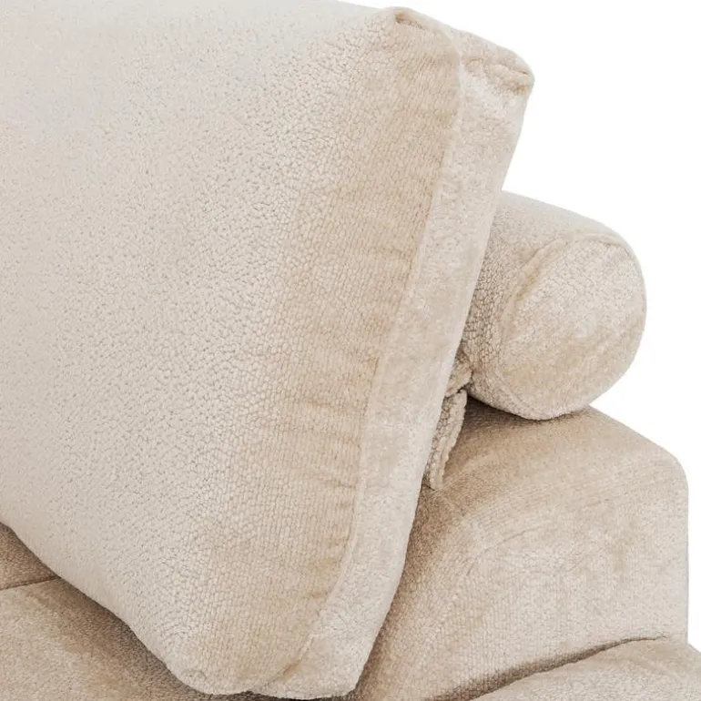 Marshmallow-Style Sectional with Right-Side Chaise - Cream