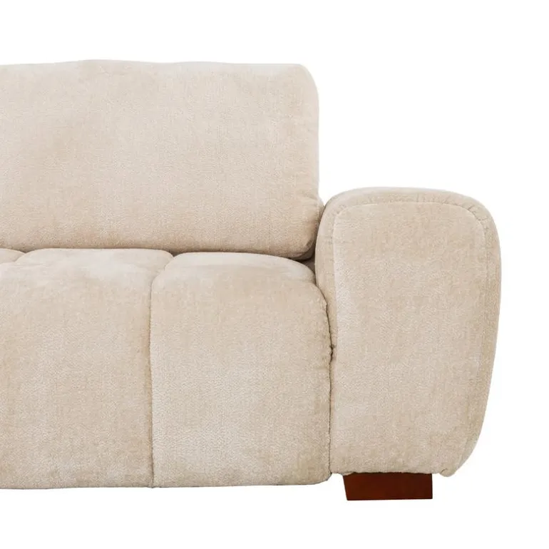 Marshmallow-Style Sectional with Left-Side Chaise - Cream