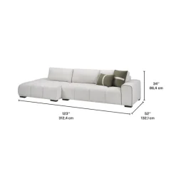 Marshmallow-Style Sectional with Left-Side Chaise