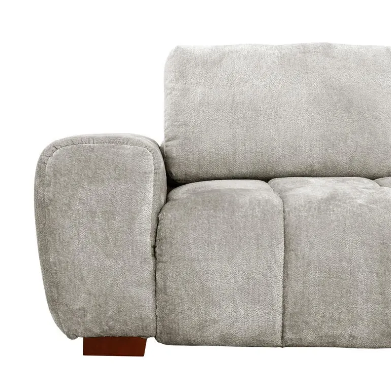 Marshmallow-Style Sectional with Right-Side Chaise - Grey