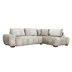 Marshmallow-Style Sectional with Right-Side Chaise - Grey