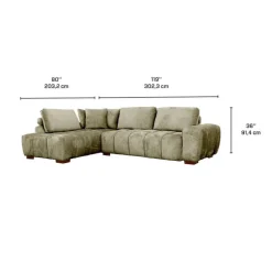 Marshmallow-Style Sectional with Left-Side Chaise - Sage