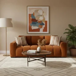 Marshmallow-Style Sofa - Rust