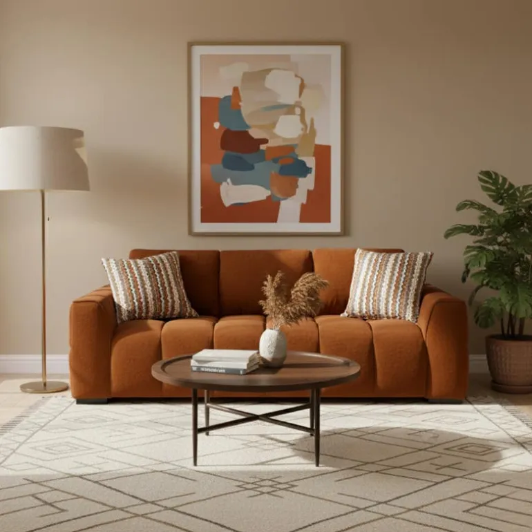 Marshmallow-Style Sofa - Rust