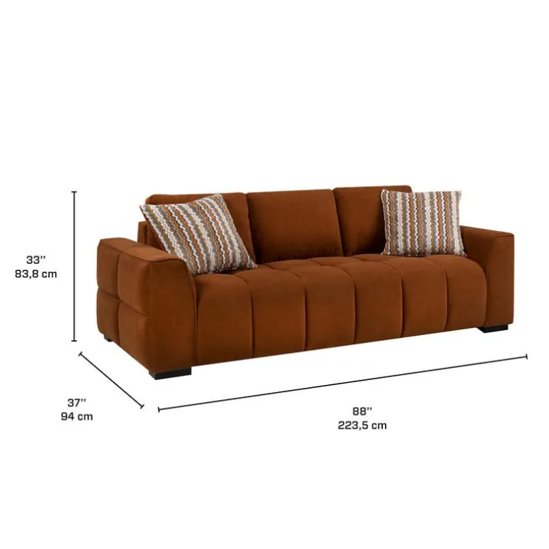 Marshmallow-Style Sofa - Rust