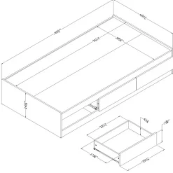 Mates Bed With 3 Drawers 39'' - South Shore