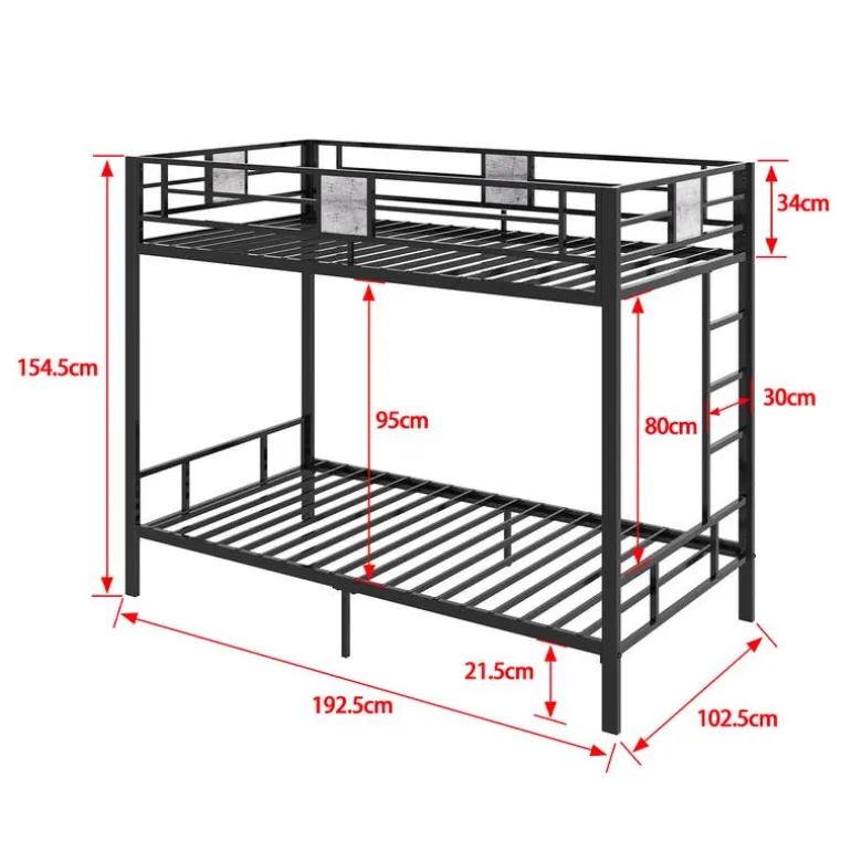 Metal Bunk Bed 39"/39"