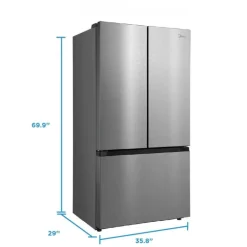 Midea 26,5 Cu. Ft. 36 In Refrigerator Stainless Bottom Freezer, French door - MRF27I6BST