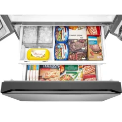 Midea 31.7 Cu. Ft. 36 In Refrigerator Stainless Bottom Freezer, French door - MRF32I6BST