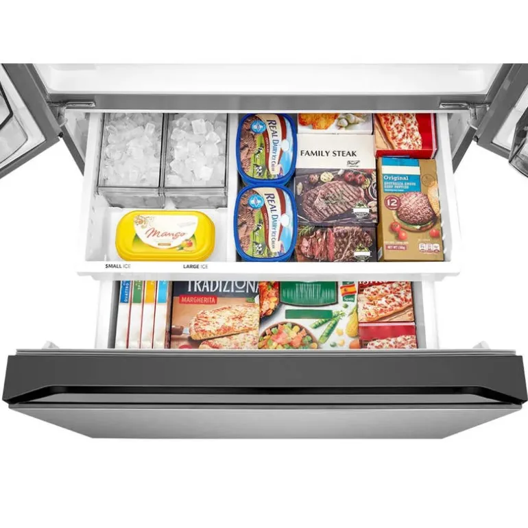 Midea 31.7 Cu. Ft. 36 In Refrigerator Stainless Bottom Freezer, French door - MRF32I6BST