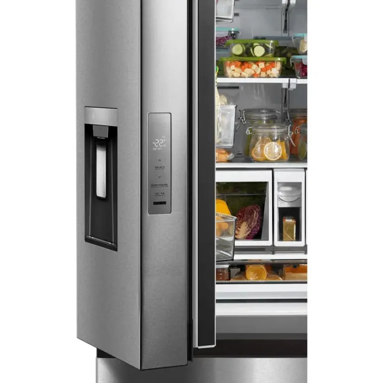 Midea 29.3 Cu. Ft. 36 In Refrigerator Stainless Bottom Freezer, French door - MRF29D2AST