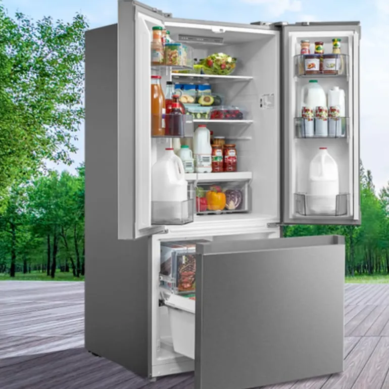 Midea 18 Cu Ft 30 In Refrigerator Stainless Bottom Freezer, French door - MRF18B4AST