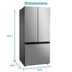 Midea 18 Cu Ft 30 In Refrigerator Stainless Bottom Freezer, French door - MRF18B4AST