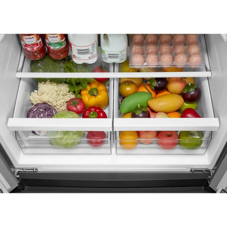 Midea 18 Cu Ft 30 In Refrigerator Stainless Bottom Freezer, French door - MRF18B4AST