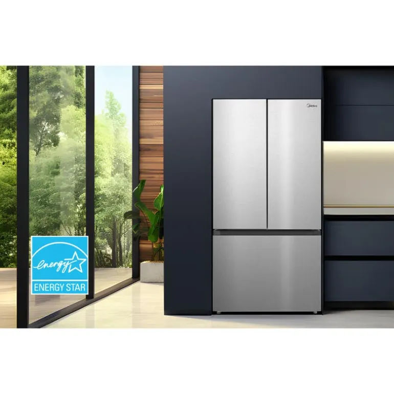 Midea 22,5 Cu. Ft. 33" Refrigerator Stainless Steel Bottom Freezer, French door - MRF23I7AST
