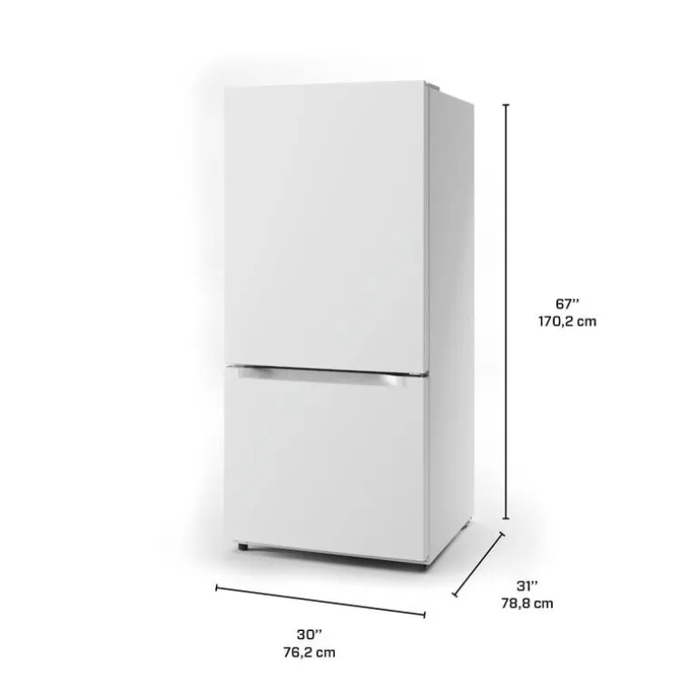 Midea 18.7 Cu. Ft. 30" Refrigerator White Bottom Freezer - MRB19B7AWW
