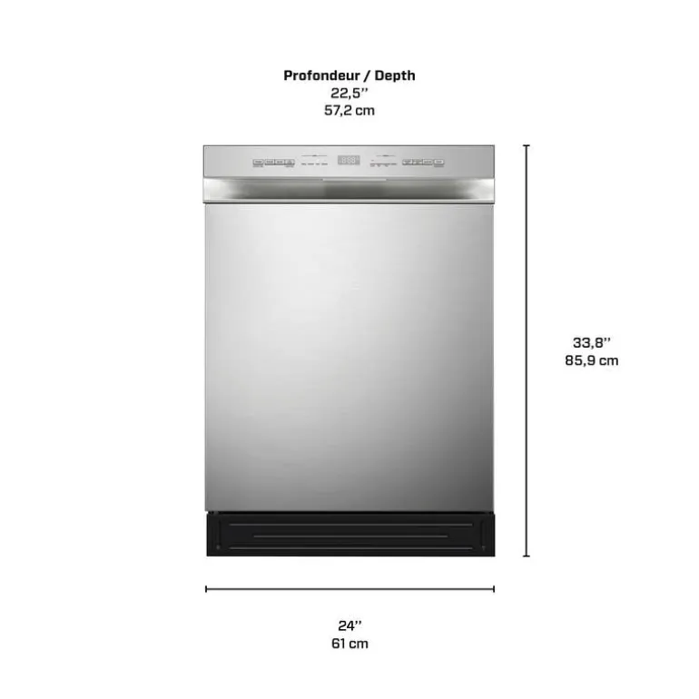 Midea Dishwasher Built-In Stainless Steel 24" 52dB - MDF24P2BST