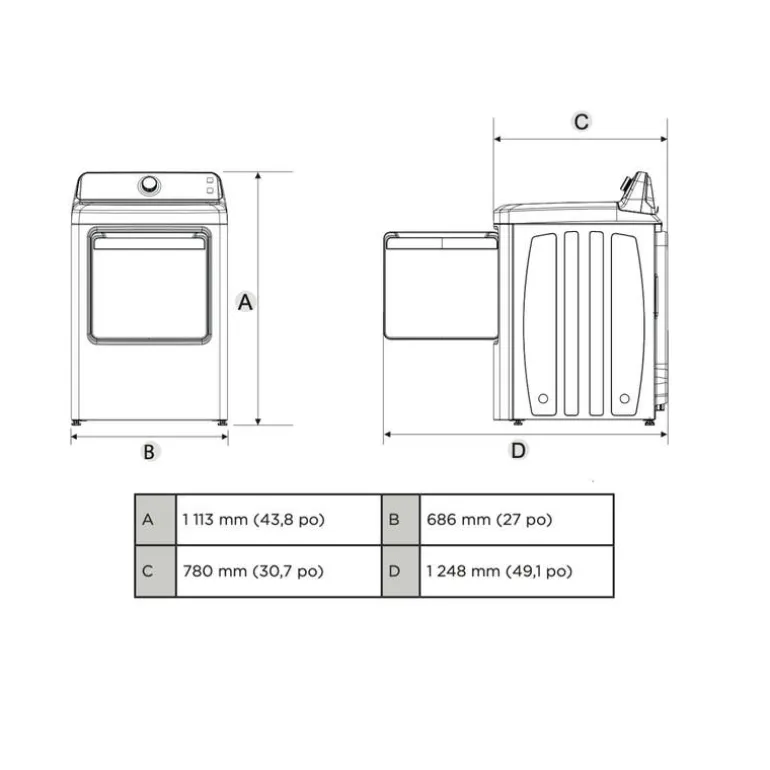 Midea Dryer White 27" - MLTE52M2BWW