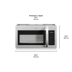 Midea Microwave Oven, Stainless, 1000 W, 300 - MMO19S14ASTC