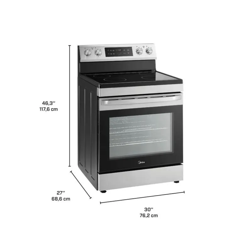 Midea Range Stainless Steel 30" Electric Glass-Ceramic - MER30B14ASTC
