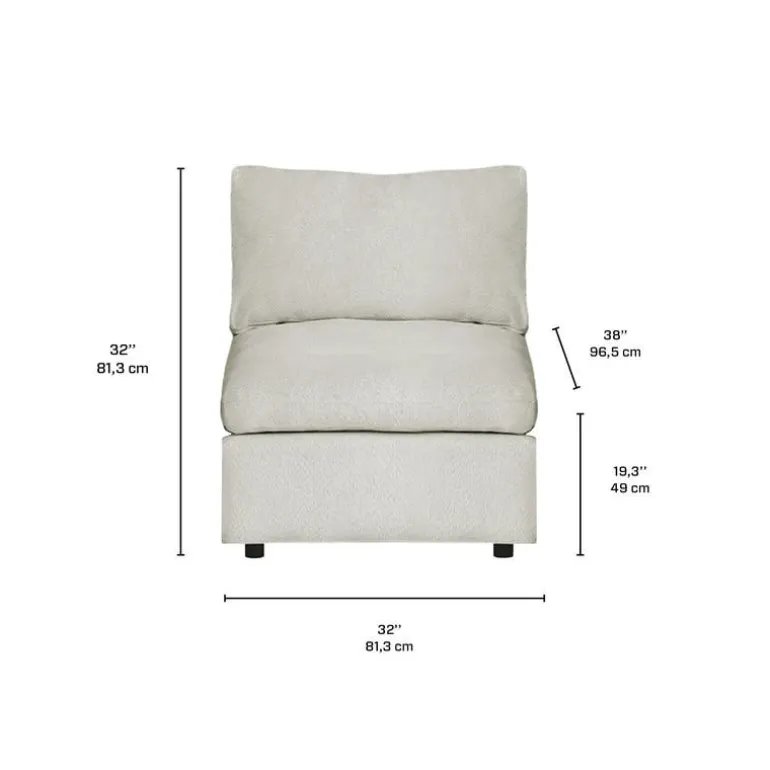 Modular Armless Chair - Beige