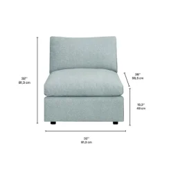 Modular Armless Chair - Grey