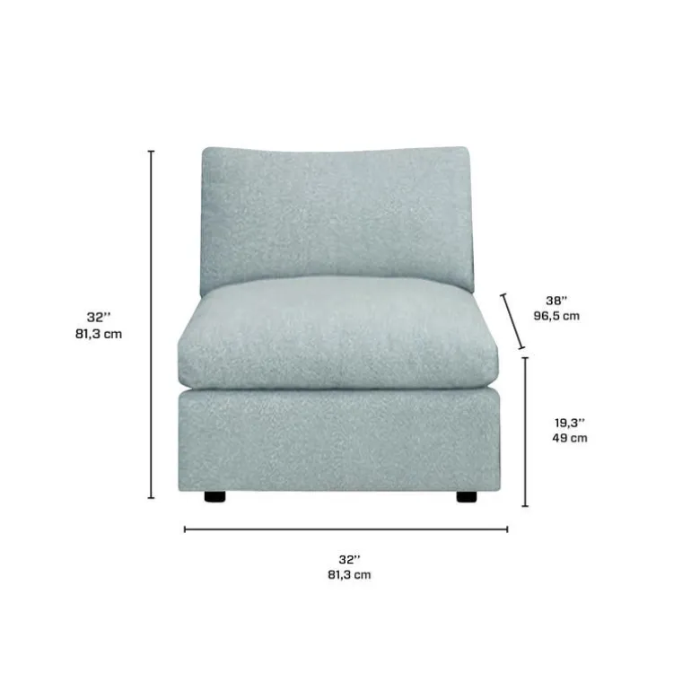 Modular Armless Chair - Grey