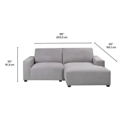 Modular Loveseat with Chaise on the Right - 2 pcs