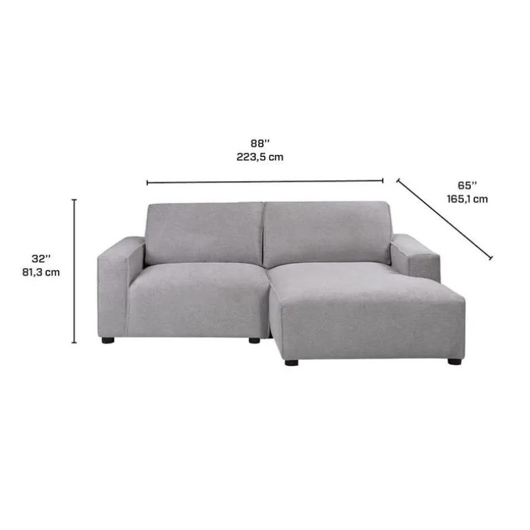 Modular Loveseat with Chaise on the Right - 2 pcs