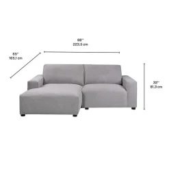 Modular Loveseat with Chaise on the Left - 2 pcs