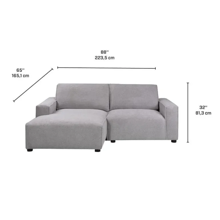 Modular Loveseat with Chaise on the Left - 2 pcs