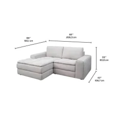 Modular Loveseat with Left-Side Chaise - 2 pcs