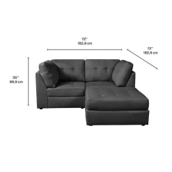 Modular Loveseat with Ottoman - 3 pcs