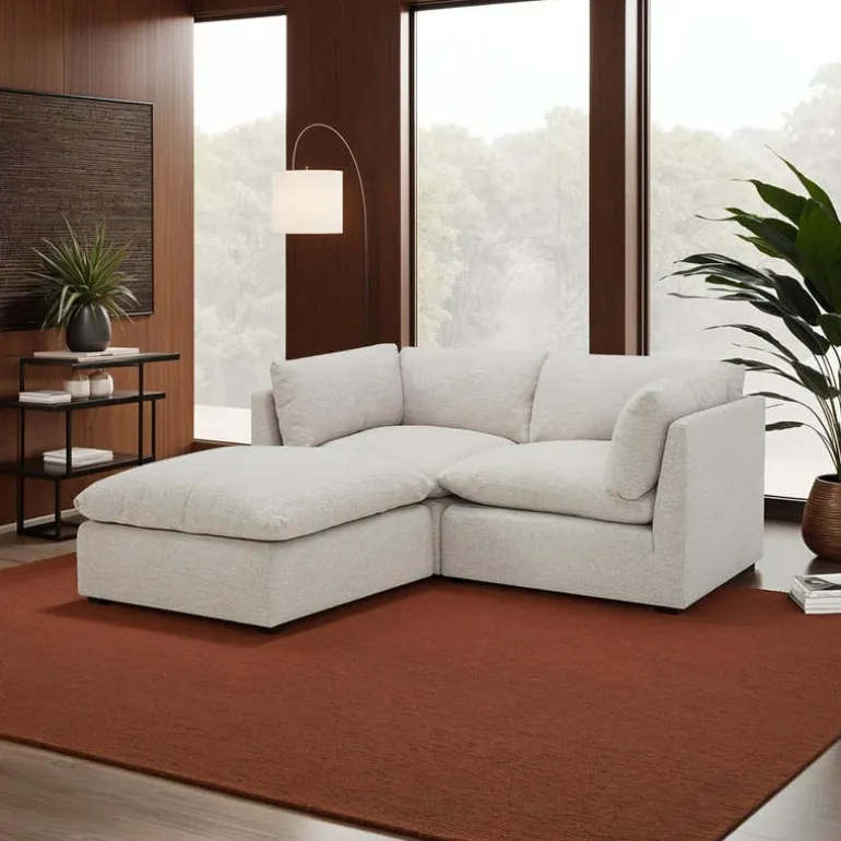 Modular Loveseat with Ottoman - 3 pcs