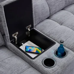 Modular Loveseat with Power Sliders and Console - 3 pcs