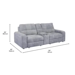 Modular Loveseat with Power Sliders and Console - 3 pcs