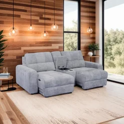 Modular Loveseat with Power Sliders and Console - 3 pcs