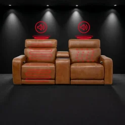 Modular Power Reclining Loveseat with Console, Built-In Speakers, Massage & Heat - 3 pcs