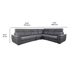 Modular Power Reclining Sectional with Adjustable Headrests - 6 pcs