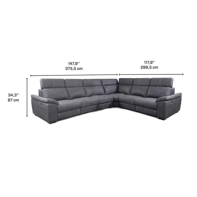 Modular Power Reclining Sectional with Adjustable Headrests - 6 pcs