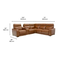 Modular Power Reclining Sectional with Console, Built-In Speakers, Massage & Heat - 6 pcs