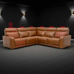 Modular Power Reclining Sectional with Built-In Speakers, Massage & Heat - 5 pcs