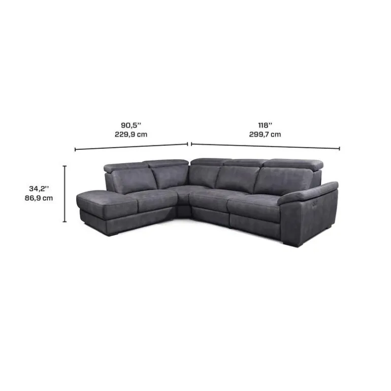 Modular Power Reclining Sectional with Adjustable Headrests - 4 pcs
