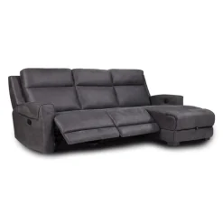Modular Reclining Loveseat, Chaise with Storage, Console with Cup Holders and USB/USB-C Ports - 3 pcs