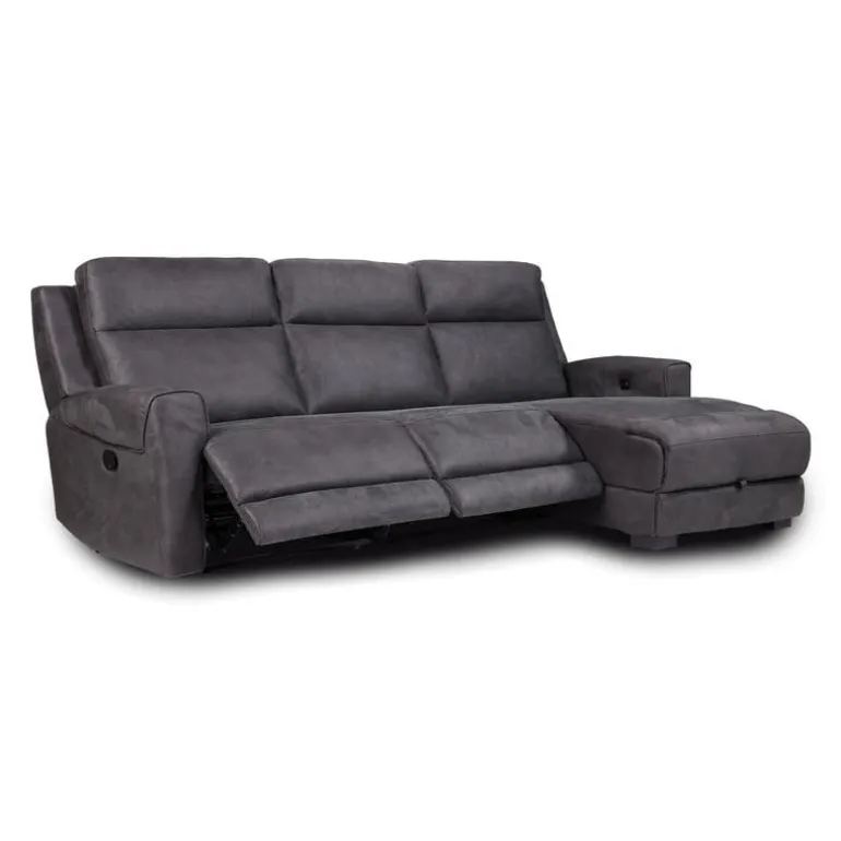 Modular Reclining Loveseat, Chaise with Storage, Console with Cup Holders and USB/USB-C Ports - 3 pcs