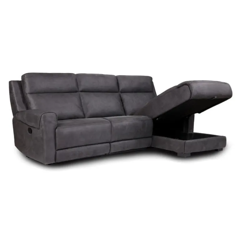 Modular Reclining Loveseat, Chaise with Storage, Console with Cup Holders and USB/USB-C Ports - 3 pcs